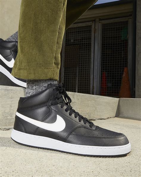 nike court vision mid next nature sneakers zwart heren